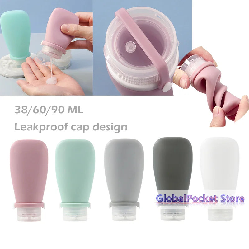30/60/90ml Silicone Travel Bottles Leak Proof Squeezable Refillable Containers Cosmetic Tube for Lotion Soap Liquids Bottling