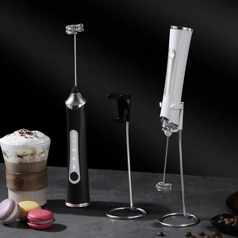 2 in 1 USB Rechargeable Electric Egg Beater Whisk Coffee Mixer Double Heads Milk Frothers  Baking Stirrer Kitchen Gadgets