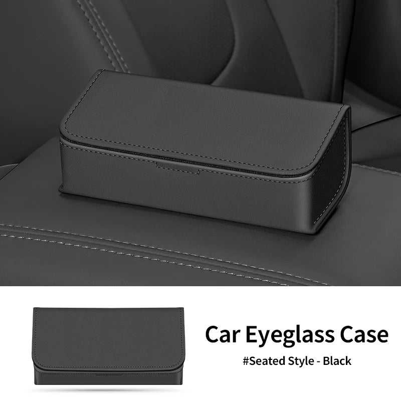 Car Sun Visor Glasses Holder Leather Multi-functional Storage Case Auto Sunglasses Holder Car Storage Box Interior Accessories