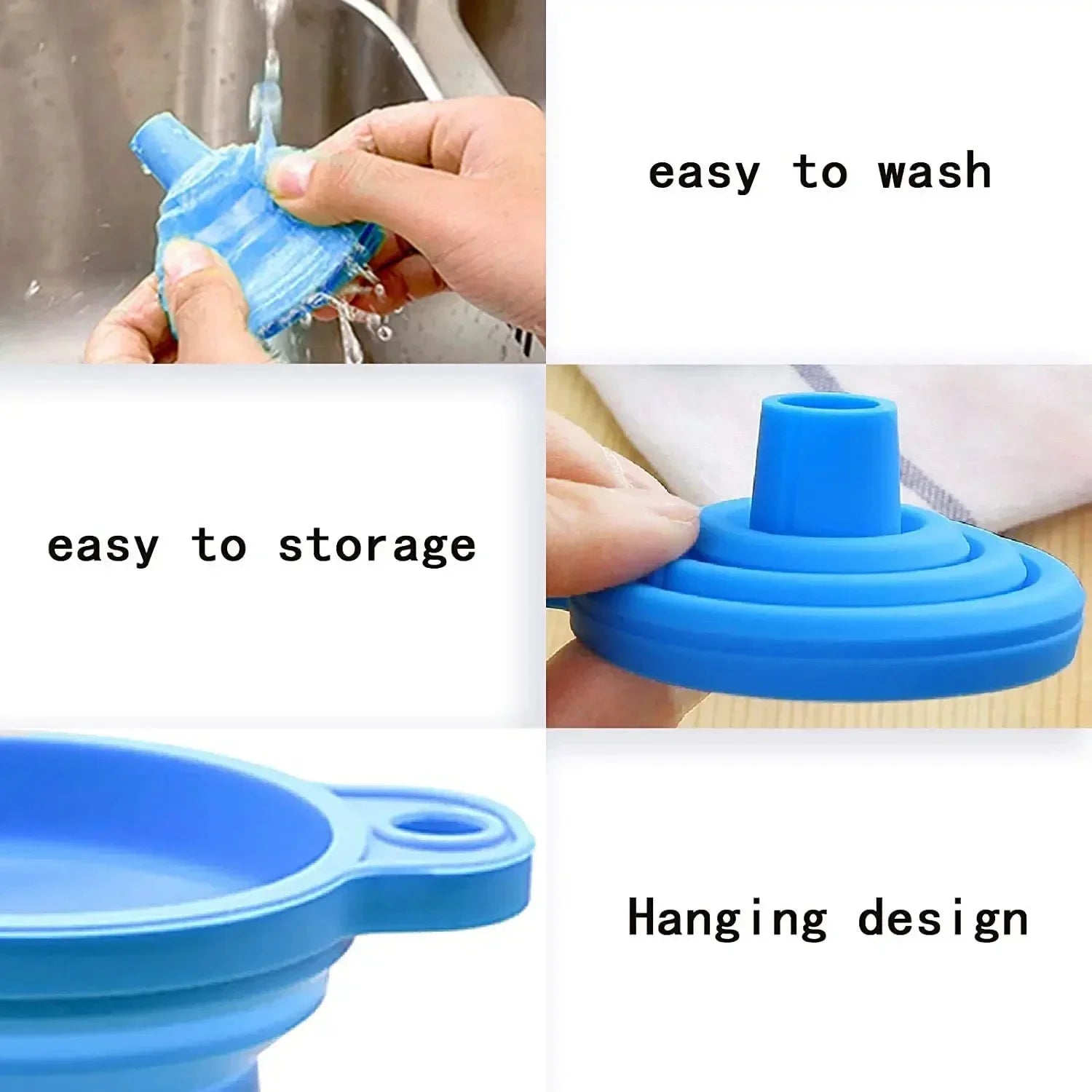 Silicone Collapsible Foldable Funnel Household Kitchen Cooking Tools Portable Wine Mini Portable Oil Pot Funnel