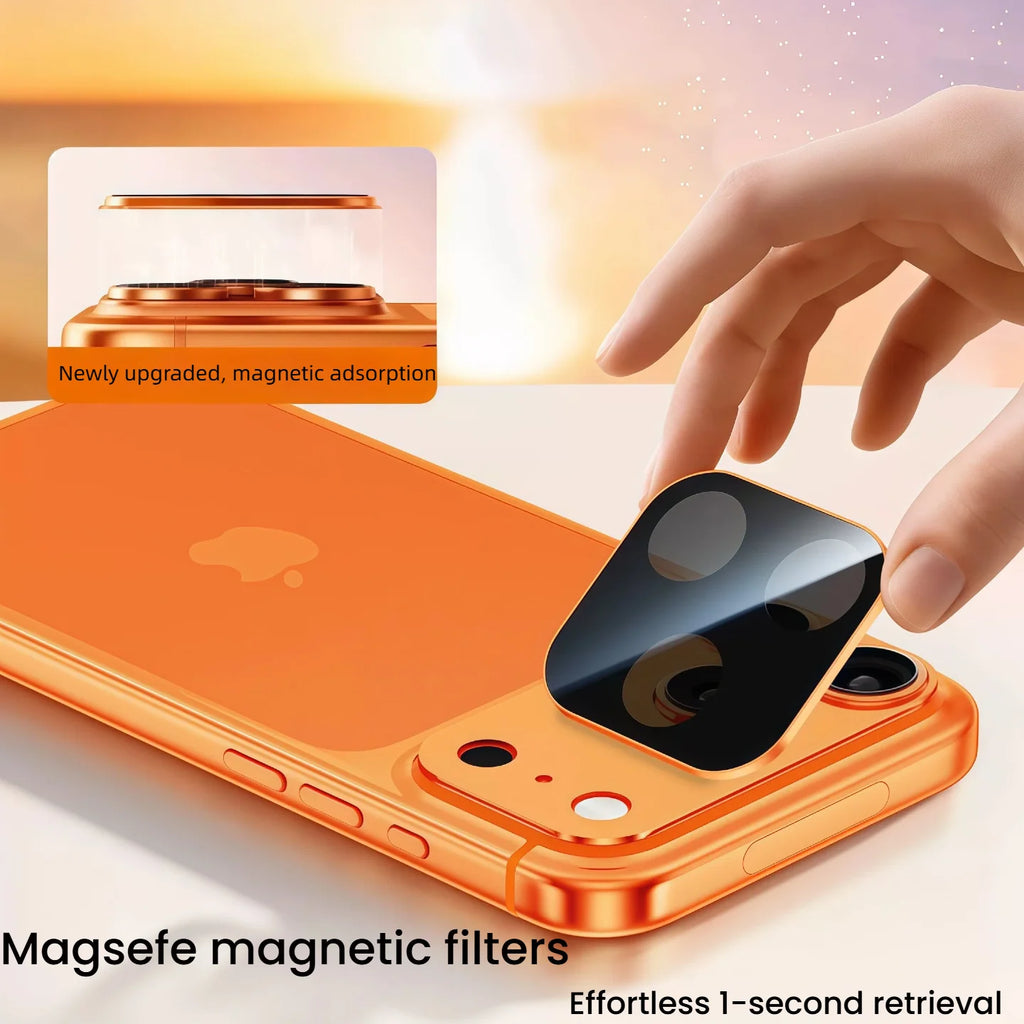 Compatible with iPhone 17Pro/17ProMax New Filter Anti-Glare Lens Magnetic Armor All-in-One AR Anti-Reflective Screen Protector