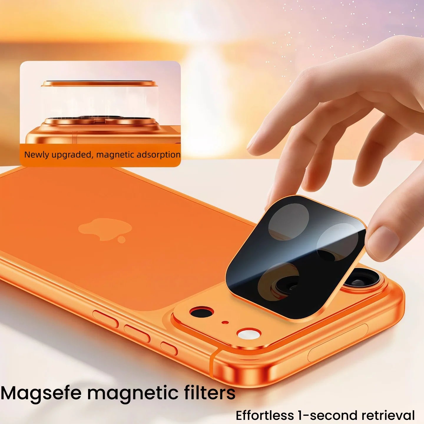 Compatible with iPhone 17Pro/17ProMax New Filter Anti-Glare Lens Magnetic Armor All-in-One AR Anti-Reflective Screen Protector