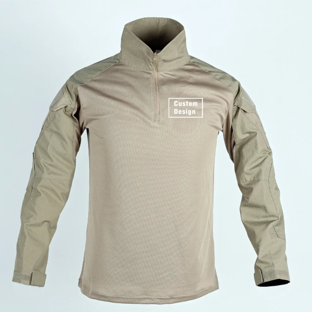 Custom Design Outdoor Military Long Sleeve Combat T-Shirt Tactical BreathableTraining Hunting Clothes Hiking G3 Work Wear Men