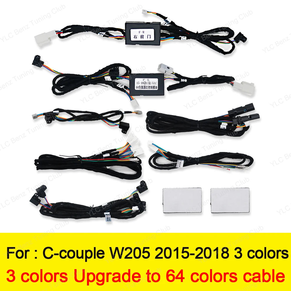 Ambient Light 3/64 Colors For Mercedes-Benz C-Coupe W205  Car Accessories Interiors LED Vents Speaker Decorative Light Retrofit