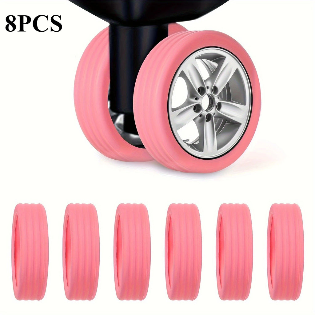 8Pcs/Set Luggage Wheels,Silent Protective Cover,Suitcase,Travel Box,Wheels,Anti-skid Cover,Wear-resistant Rubber Cover