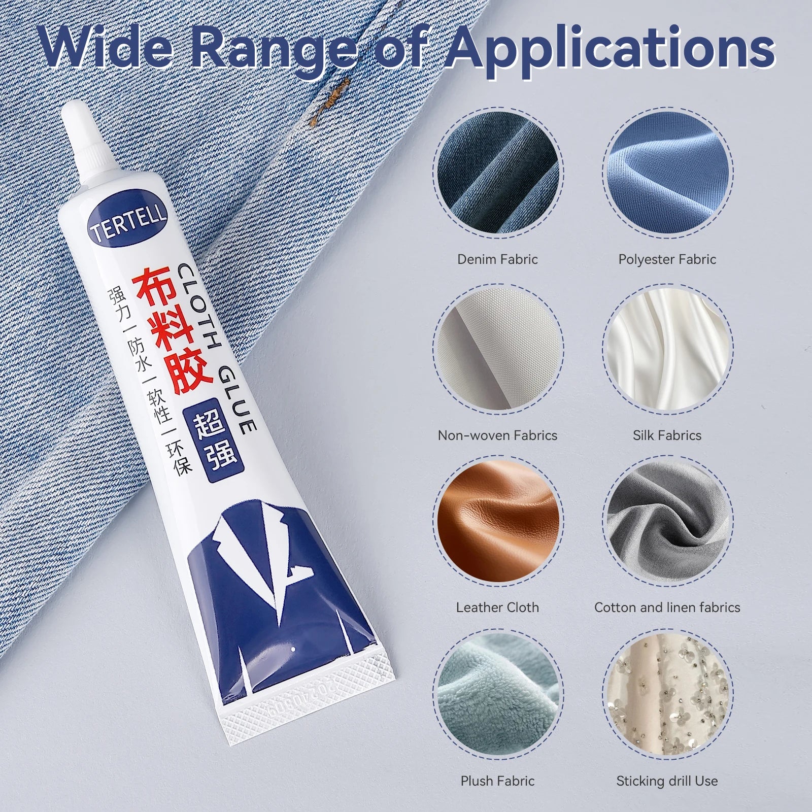 30g Cloth Glue Adhesive Clothing Repair Printing Pattern Rhinestone Trademark Soft Glue Clothing Manual Universal Fabric Glue