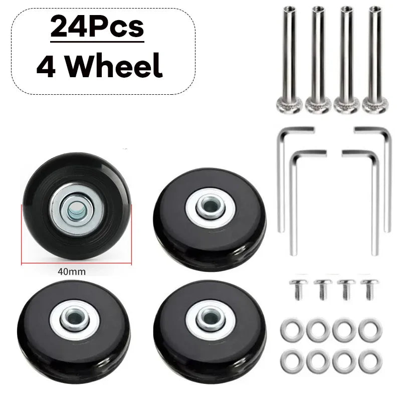 Silent Suitcase Wheels Rubber Trolley Luggage Casters High-Quality Durable Travel Bag Wheel Repair Accessories for Quiet Rolling
