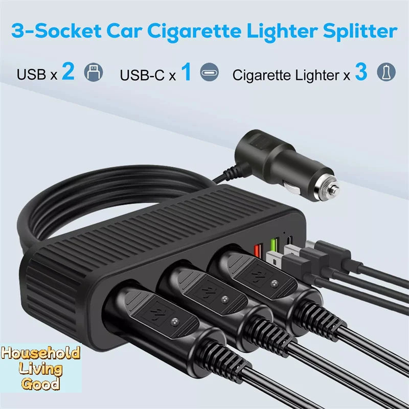【Car Charger For Phones 120W Plug And Play Charger Splitter Overcharge Protection Charger Adapter PD QC3.0 Car Charger】