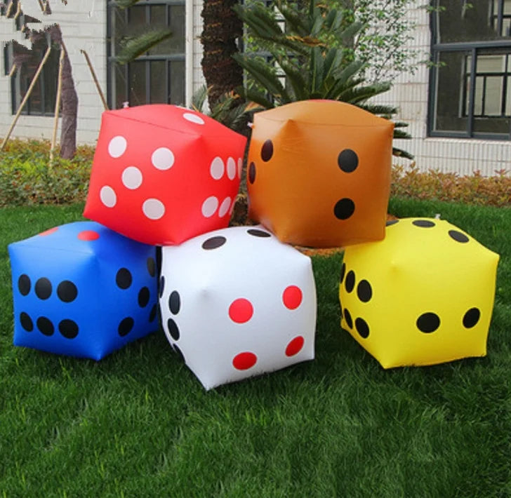13.7 Inch Jumbo Inflatable Dice by Novelty White and Black Giant Dice for Indoor and Outdoor Broad Game