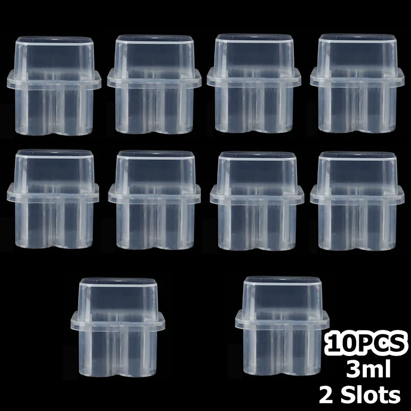 3/5/7/10ML Vial Storage Box 2/10/24 Grids Peptide Freezer Tube Container Refrigerator Organizer Plastic 3ml Vial Box Stackable