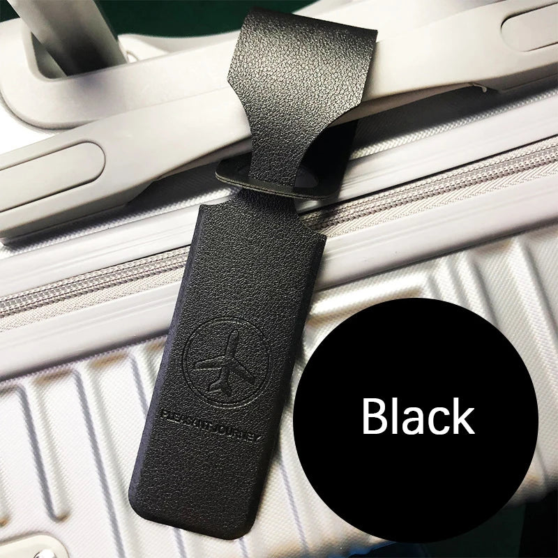 Luggage Tag PU Leather Long Strip Hanging Luggage Tag Portable Travel Accessories for Suitcase Backpacks Name ID Address Tags