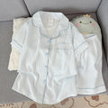 Women's Summer Pajamas, Thin Striped Pattern Short-Sleeved Shorts, Sweet and Cute, Can Be Worn Outside in Summer, Two-Piece Home Wear Set