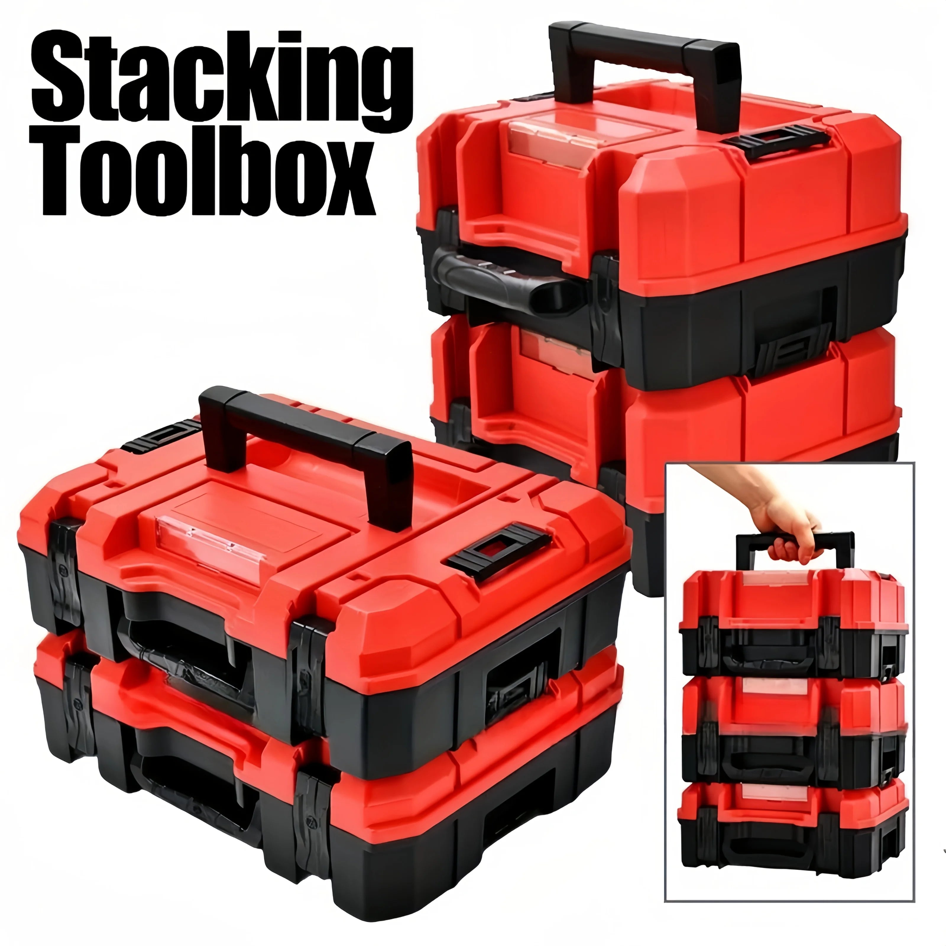 Tool Organizer Box Multi Functional Tool Box Durable Storage Suitable for Electricians Carpenters Stacking Storage Boxes Toolbox