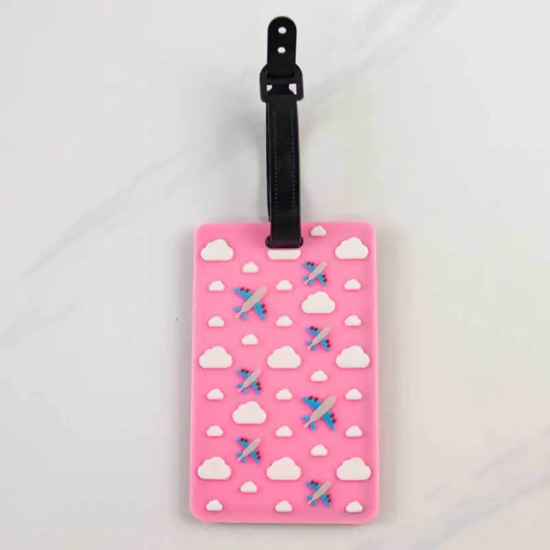 New Cloud Airplane Print PVC Luggage Tags Id Name Suitcase Tag Cute Luggage Tag Luggage Identification Label Travel Accessories