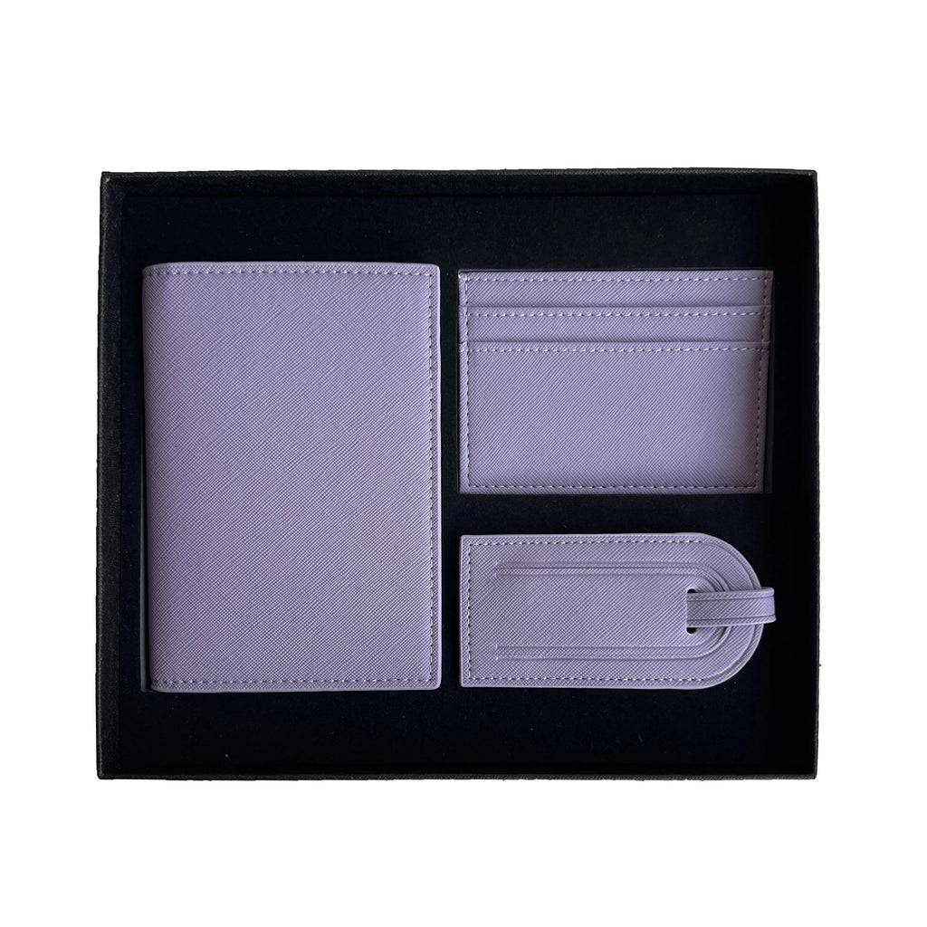 Free Custom Name Initial Gift Box Set Crocodile Leather Passport Cover  Luggage Tag Cardholder Travel Accessories