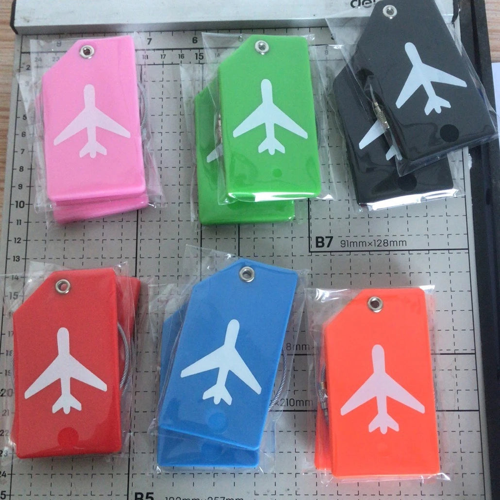 1pcs Silicone Luggage Tags Fashion Solid Color Luggage Tag Baggage Name Tags Suitcase Address Label Holder Travel Accessories