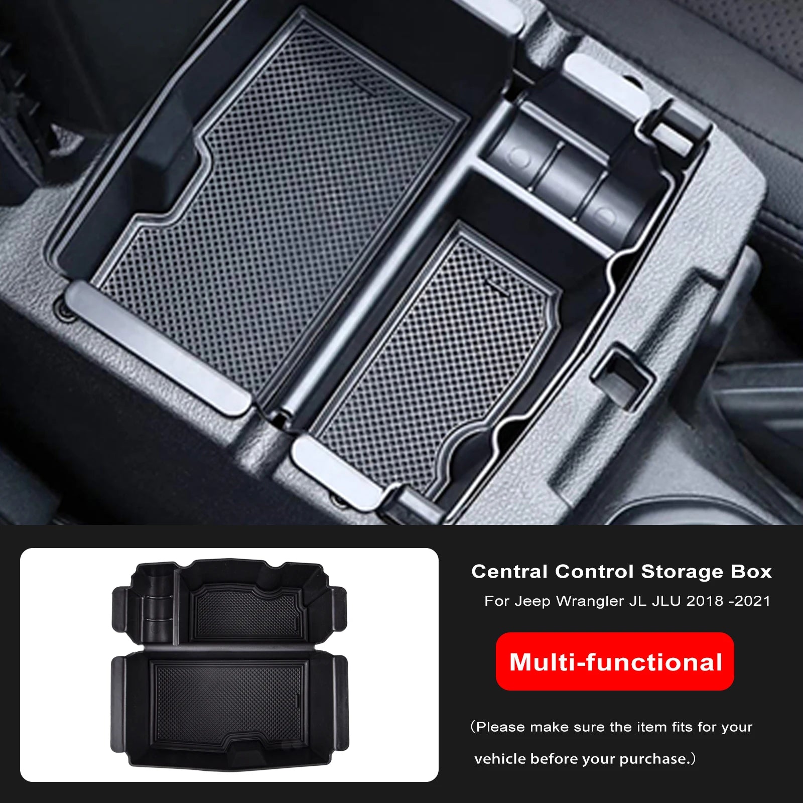 Center Console Organizer Tray Armrest Storage Box Pallet Container Holder For Jeep Wrangler JL JLU Gladiator JT 2018-2023