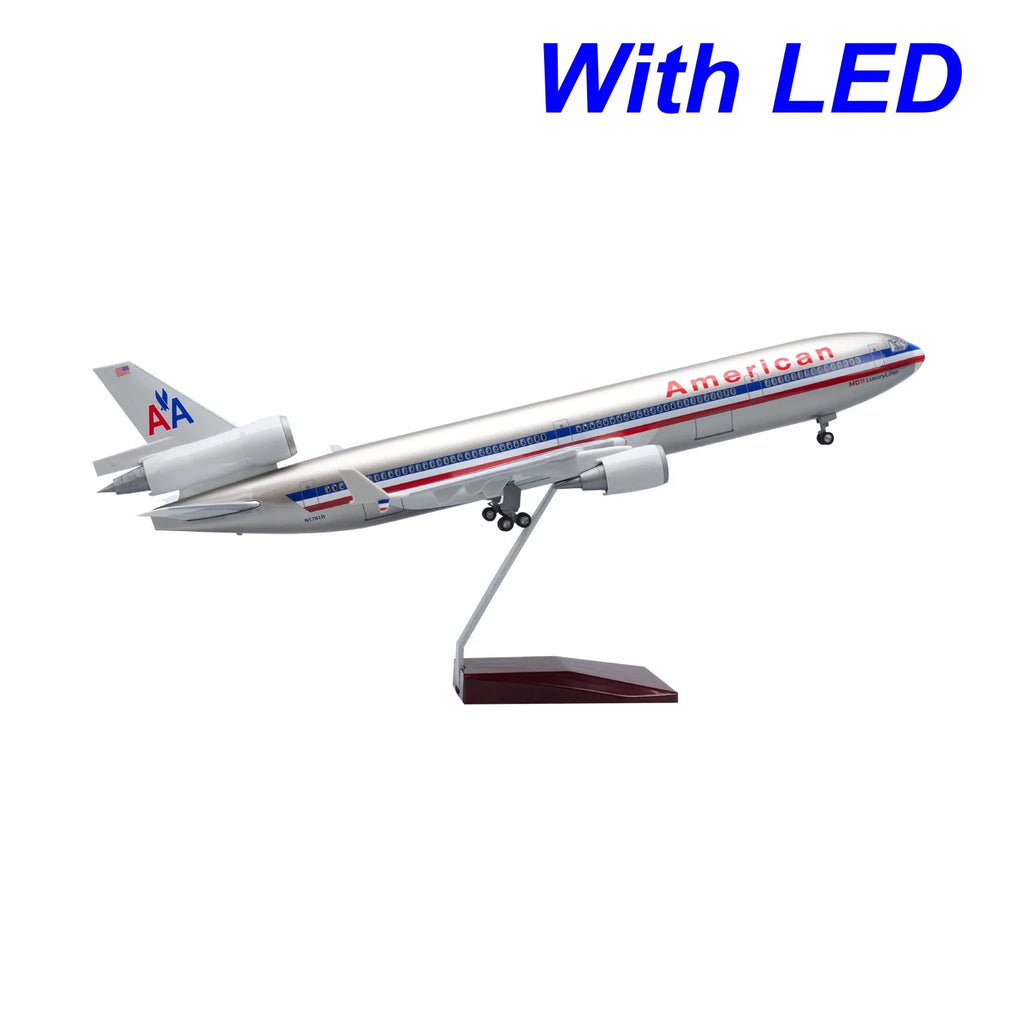 47cm Toys Model Airplane A320 B737 B747 B777 B787 MD-11 American Spirit NWA MD11 Resin Plane With Light Collection