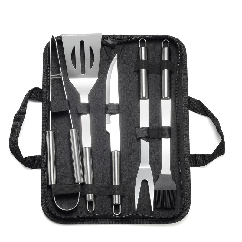 LMETJMA BBQ Grill Accessories Set Stainless Steel BBQ Utensil Kit with Case Portable Practical Grill Tools Utensils Kit