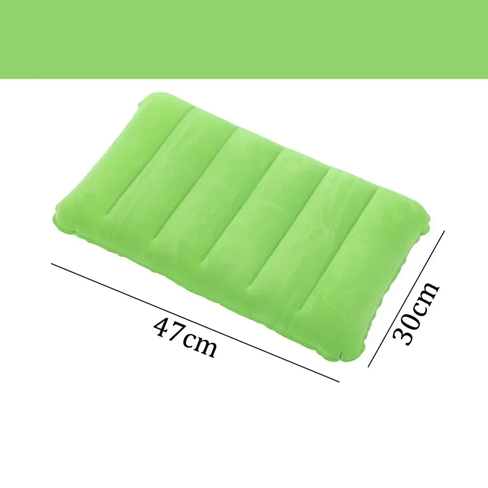 PVC Flocked Inflatable Square Pillow Multi-Purpose Nap Pillow for Outdoor Camping Lumbar Support Backrest Air Cushion for Travel