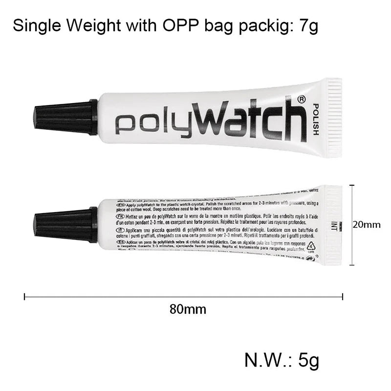 PolyWatch Plastic Polish World's #1 Acrylic Watch Crystal Scratch Remover 5g Tube Removes Scratches from Plastic Watch Crystals