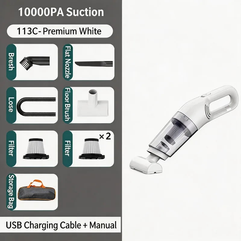 Rechargeable Car Vacuum Cleaner Wireless Handheld Portable Compact Vacuum Cleaner For Vehicle Home Cleaning