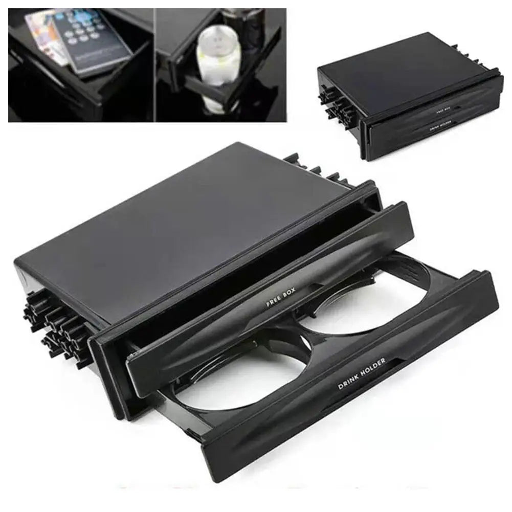 Car Drinks Mounts Holders Universal 2 In 1 Car Radio Drink Cup Holder Storage Box Interior Accessories ﻿New