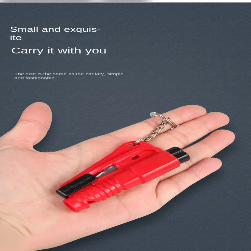 Mini Car Safety Hammer Emergency Rescue Kit Key Chain with Knife Seat Belt Cutter Window Glass Breaker Life Saving Tool