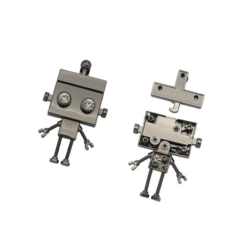 1pc Robot Shape Metal Bag Lock DIY Push Button Purse Lock Hardware Accessories