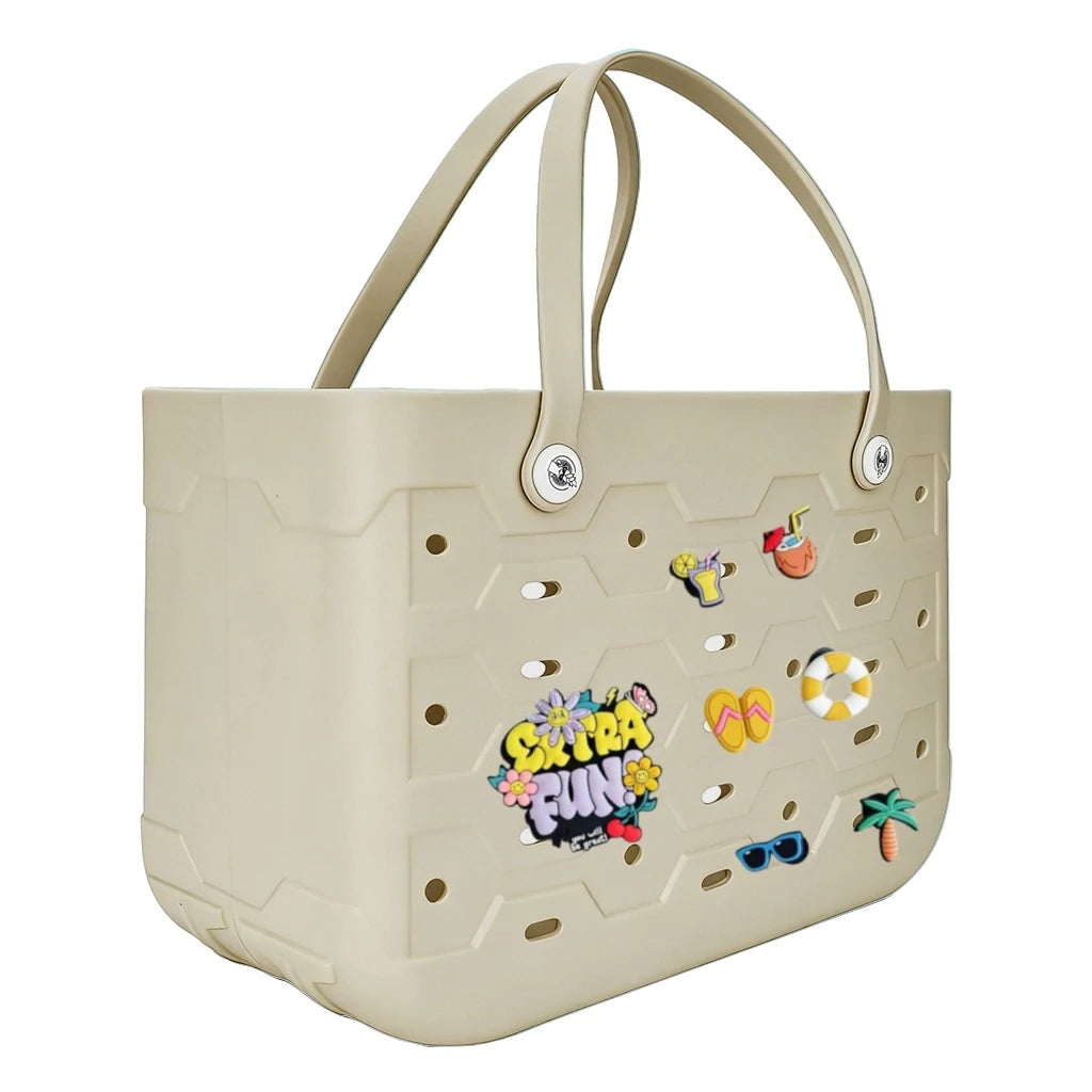 XL Extra Large Beach Bag EVA Rubber Waterproof Beach Travel Picnic Storage Basket Women Shopping Handbag Sac Jelly Tote Bag