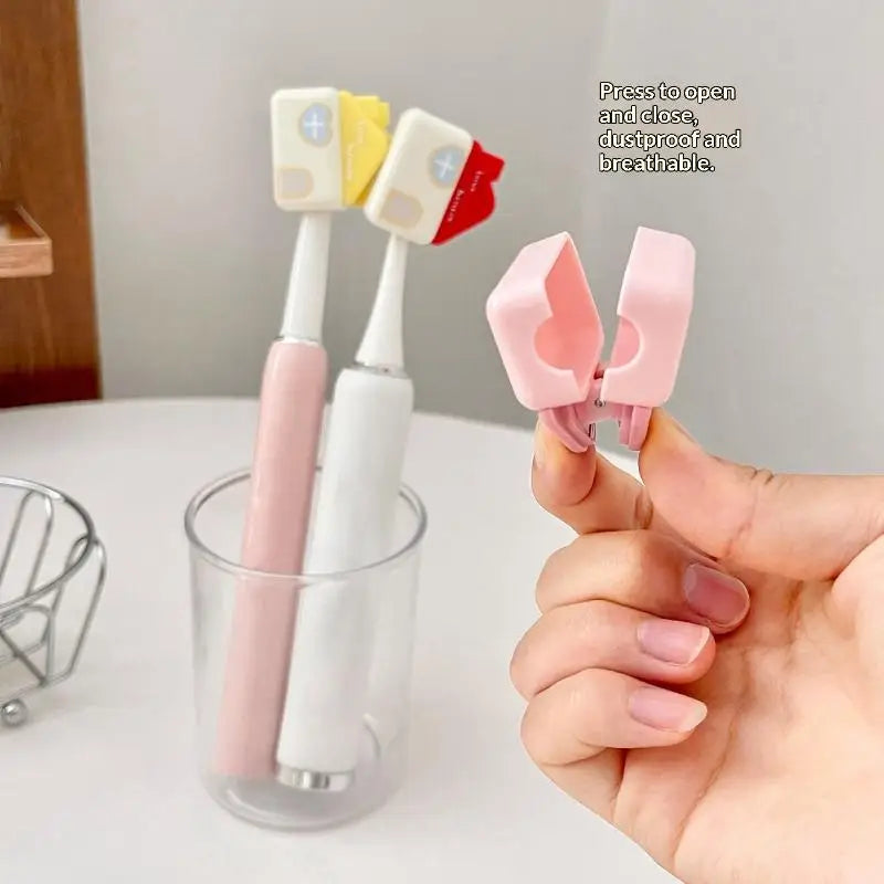 Cute House Shaped Waterproof Toothbrush Head Dust Cover Portable Travel Bathroom Toothbrush Protective Organizer