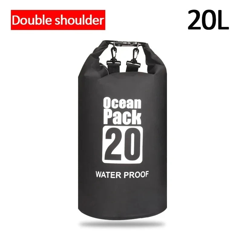 500D PVC Waterproof Dry Bag Sling Backpack Roll Top Storage Sack for Kayaking Rafting Hiking Fishing Boating Outdoor Gear