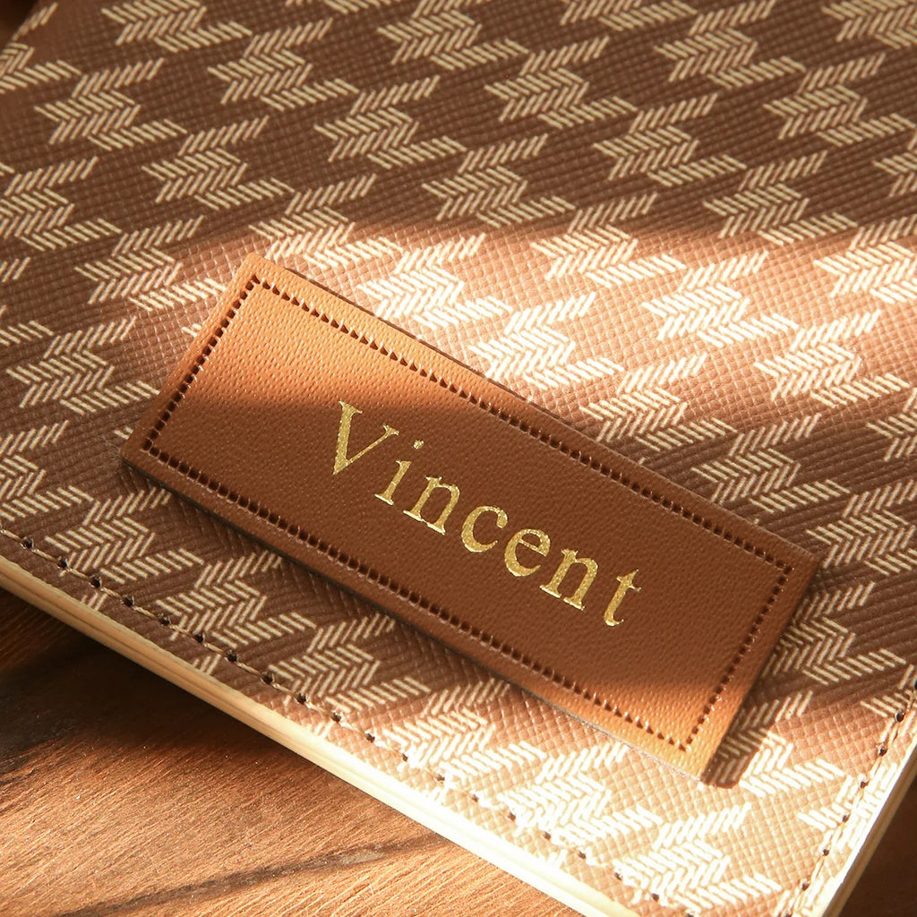 1PCS Customized Name Elegant Passport Cover Personalized Passport Holder with Classical Houndstooth Print Customized Card Holder