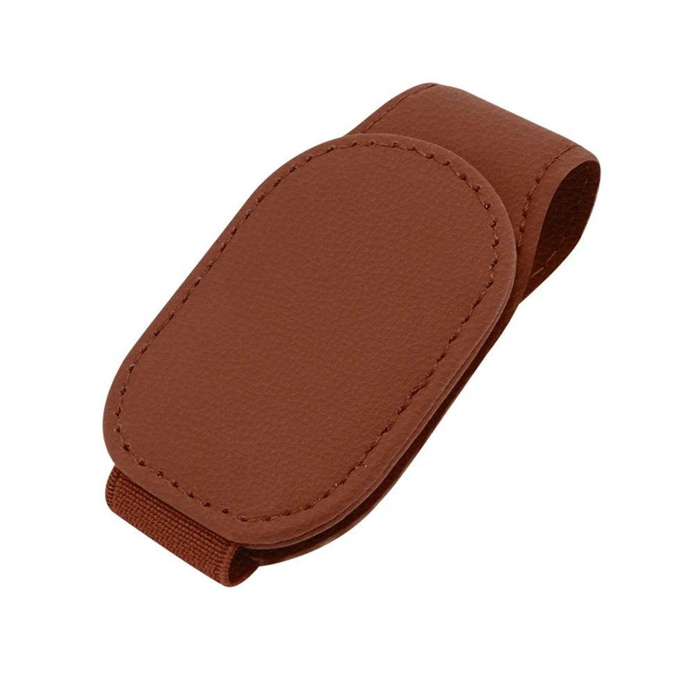 Magnetic Leather Eyeglass Hanger Clip Universal Car Sunglasses Holder Magnetic Eyeglass Hanger Clip For Cars Ticket Card Clip