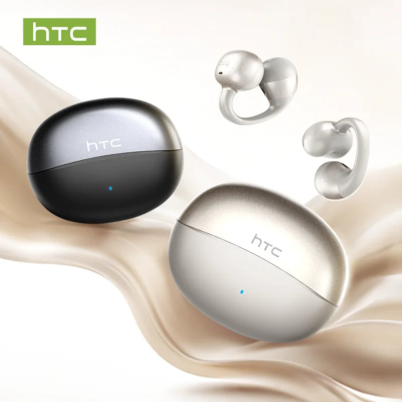 Wireless Earbud HTC NE56 Ear Clip Sport Earphone Bluetooth 360°Spatial Sound IPX5 Waterproof With HD Call 3D Audio Low Latency
