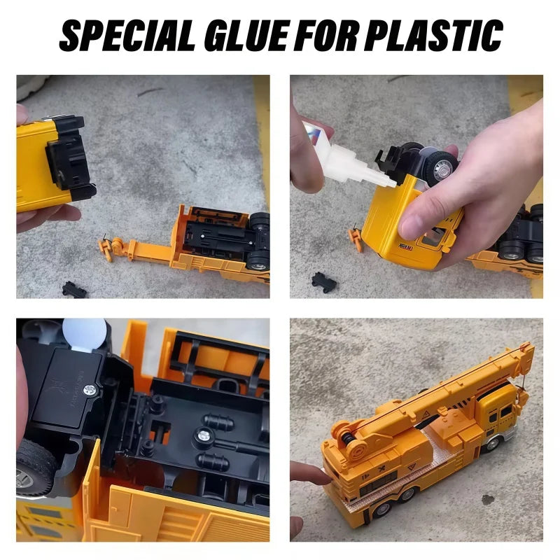 502 super strong quick-drying adhesive, professionally used for daily repair of toy plastics, is white, transparent and odorless
