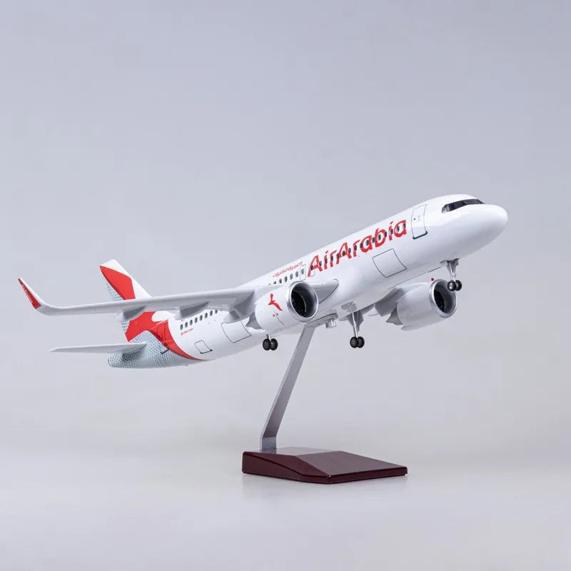 47cm Air Arabia A320 Airplane Model 1/80 Scale Resin Diecast Airplane Model  With Stand For Display Collection or Toy Plane Gift