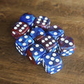 16MM Blue and Red Shiny Starlit Sky D6 Dice Set Warhammers 40K Dungeons and Dragons Board Game