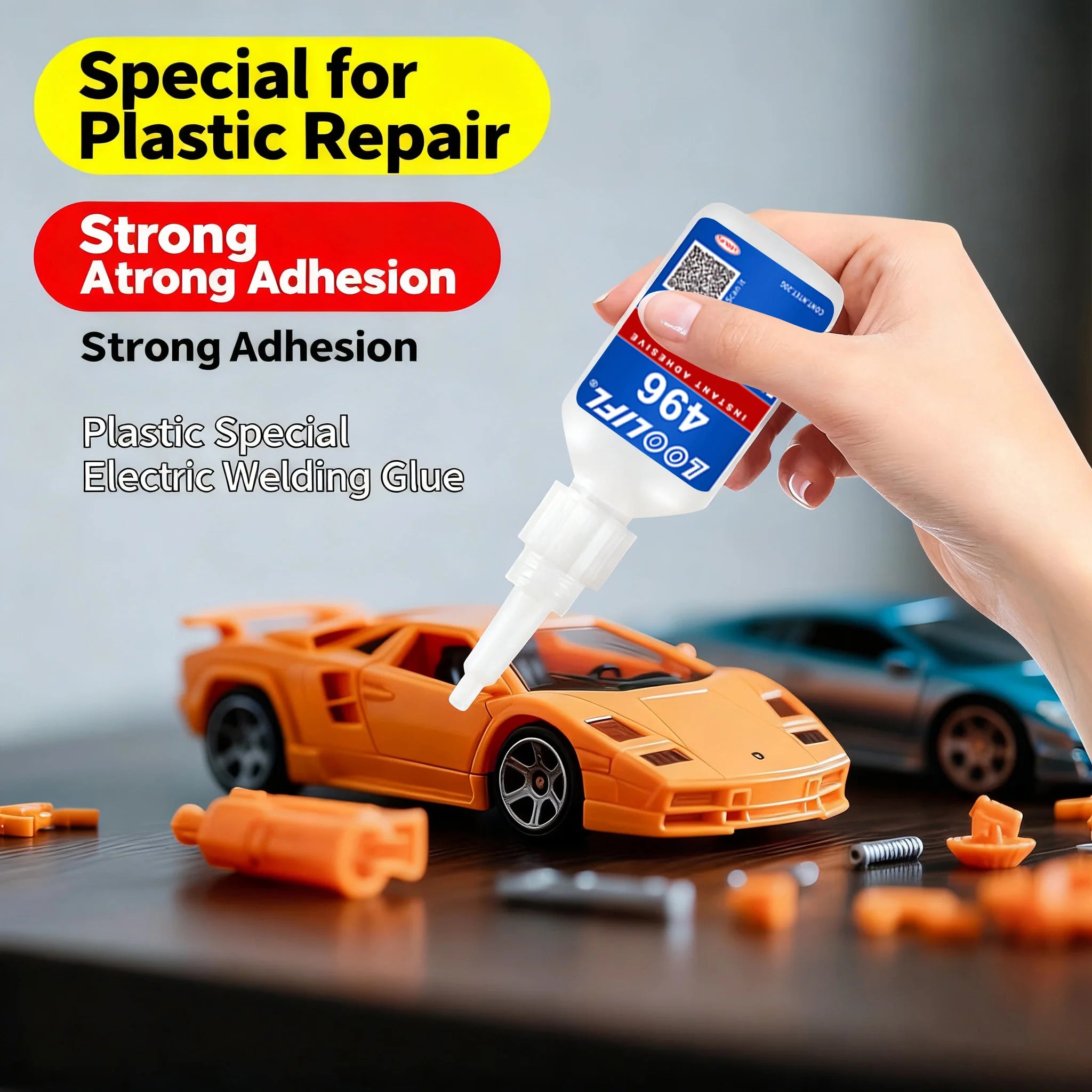 LOOLIFL 496 Instant Adhesive 5pcs, Strong Super Glue for Metal, Plastic Ceramic, Glass, Wood, Shoe Repair, Home Improvement, DIY