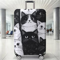 Black and white cat dense pattern luggage protection cover, suitable for 18-32 inch luggage covers, luggage handle gloves, trave