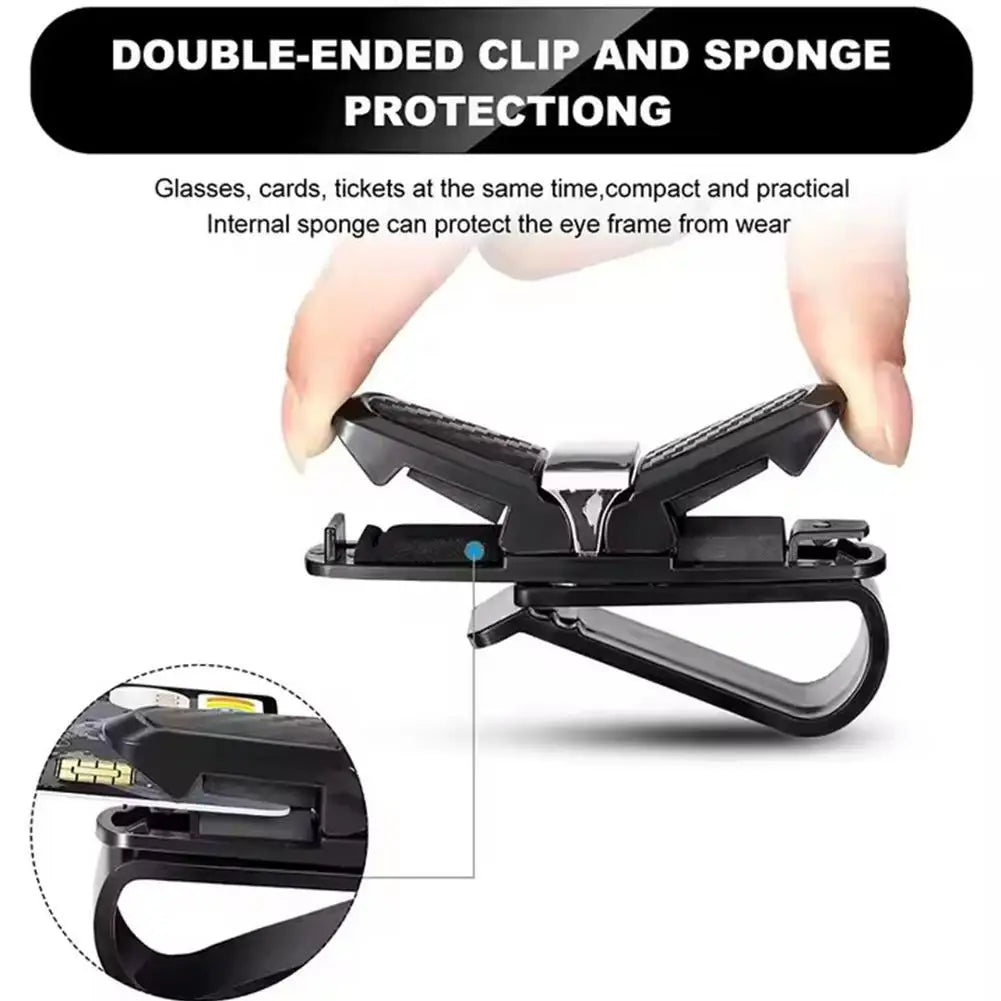 Car Sunglasses Frame Carbon Fiber Bills Glasses Clip Multi Function In Car Creative Eye Box Card Double Headed Clip On Board
