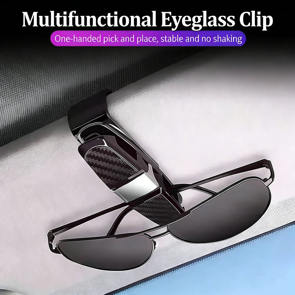 Universal Car Sun Visor Sunglasses Holder Multifunctional Eyeglasses Clip Ticket Card Fastener Auto Glasses Storage Clamp