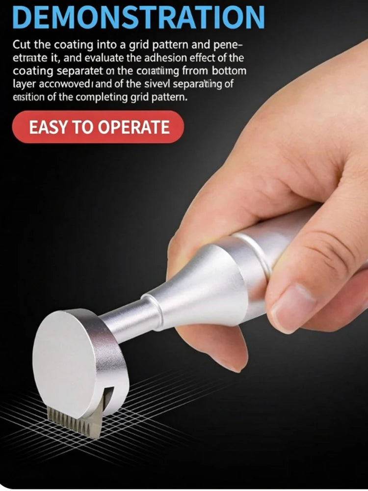 Cross-Cut Adhesion Tester Kit with 1mm/2mm Blades Magnifier Handle Brush And Tape for Material Science And Engineering