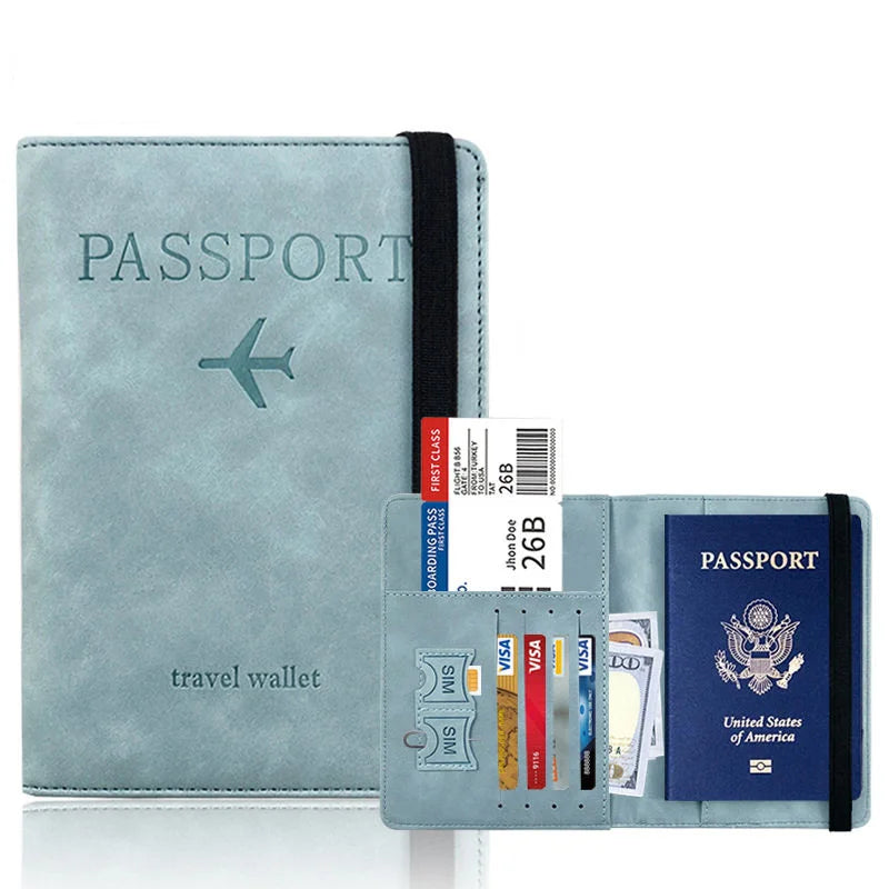 6-color Vintage PU Passport Holder with Multi Slots & Elastic Band, Multi-use Travel Wallet for Passport, Cards & Air Tickets