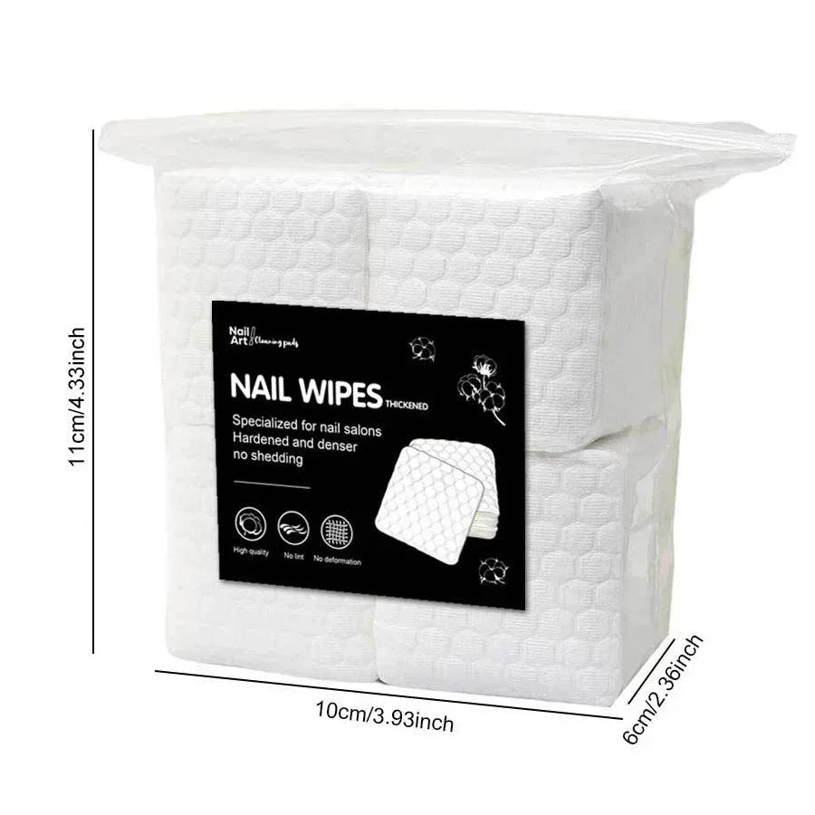 Lint-Free Nail Wipes 200 Count, Thick Durable Nail Cleaner Pads for Gel Polish Residue & Nail Surface Cleansing Manicure Tools