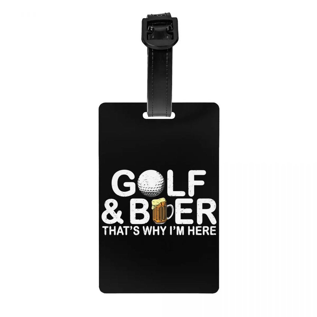 Custom Golf And Beer Luggage Tag Privacy Protection Baggage Tags Travel Bag Labels Suitcase
