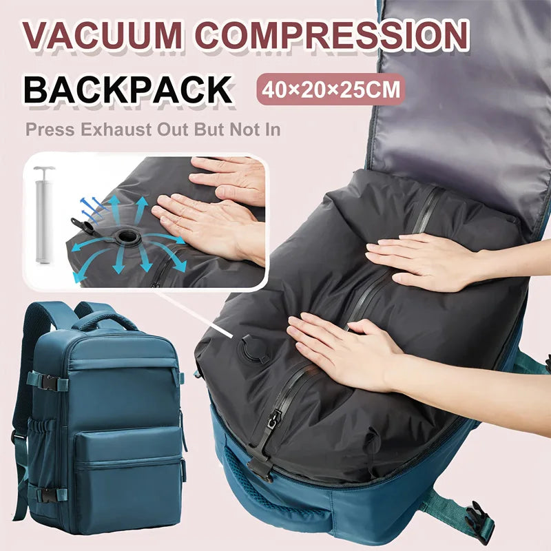 Ryanair 40x20x25 Cabin Bag Men Air Vacuum Compression Backpack Hand Luggage Laptop Backpack,42x29x15 Vacuum Clothing Storage Bag