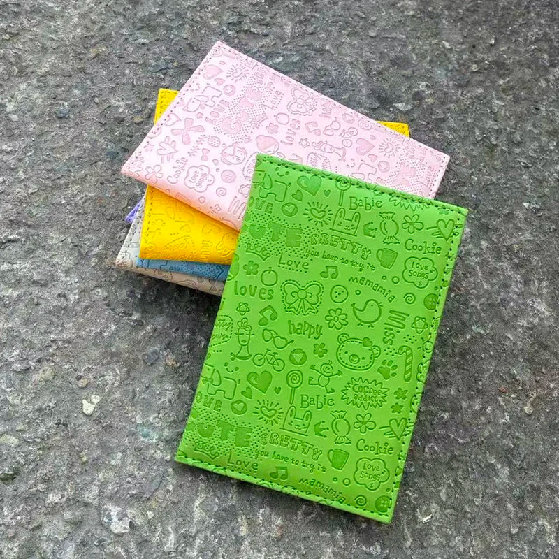 Cute Cartoon Passport Holder Cover PU Leather ID Card Document Folder Travel Passport Holder Case for Passport Protector