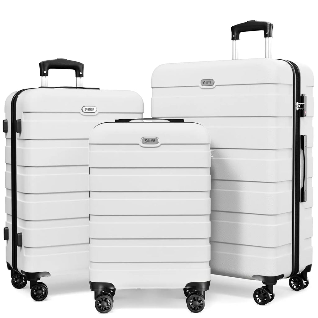 3 Piece PC ABS Hardshell Luggage Set Lightweight Travel Suitcases 4 Double Spinner Wheels TSA Lock, Customized