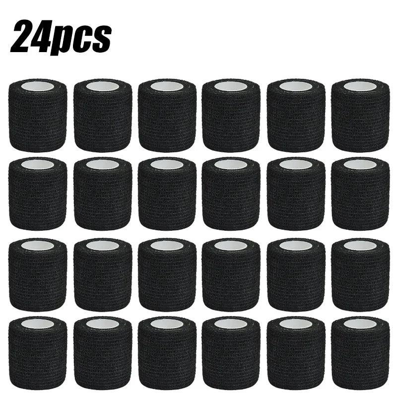 3/6/12/24Pcs Black White Sport Self Adhesive Elastic Bandage Wrap Tape Elastoplast For Knee Support Pads Finger Ankle Palm
